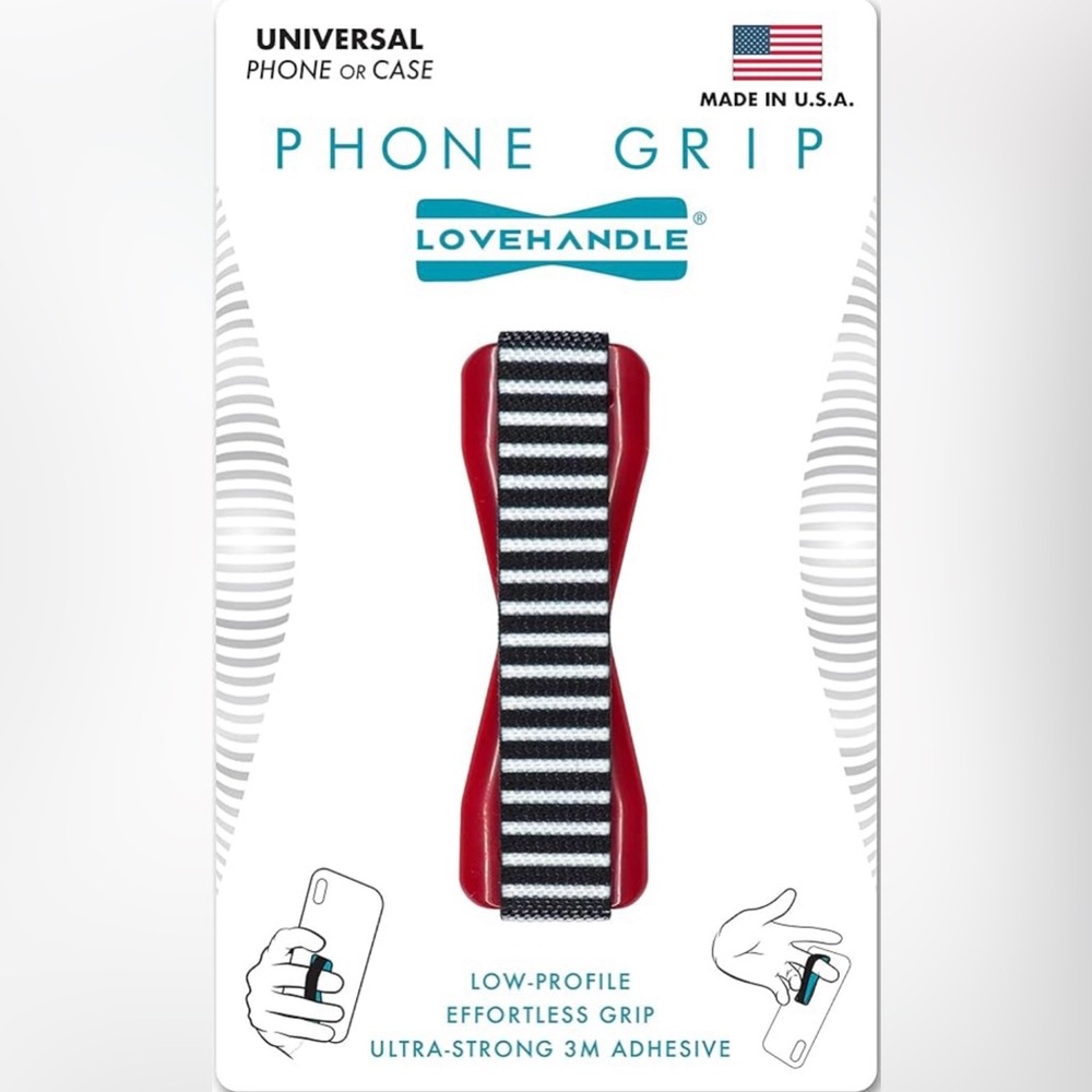 Lovehandle ❤️ NWT Black & White Striped Phone Tablet Grip Universal MOD